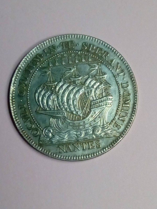 Jeton Cham. Commerce Nantes Arg. 32mm 31,5gr. (Corne)