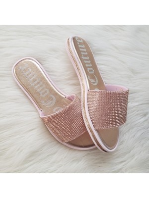 

JUICY COUTURE Женские розовые сандалии с круглым носком без шлепанцов розового цвета в смешанном стиле, Розовый, JC-YUMMY