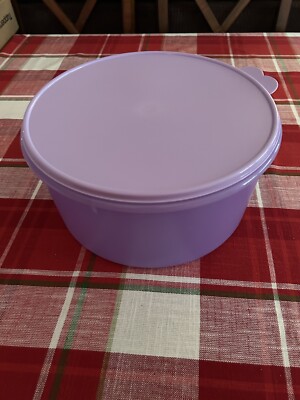 TUPPERWARE Giant Canister 10 L / 42 Cup w Seal Purple Sorbet Color New