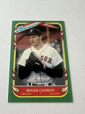 1987 Fleer Star Stickers Baseball #24 - Roger Clemens - Boston Red Sox