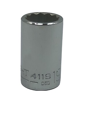 Wright Tool # 4119 19/32'' - 1/2'' Dr. 12 Pt. Std. Socket USA Made FREE SHIPPING