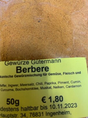 Berbere (afr. Gewürzmischung) 50g-OHNE ZUSATZSTOFFE- Gewürze Gütermann