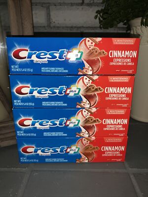 4 Crest Complete Plus CINNAMON EXPRESSIONS Toothpaste 5.4oz + Whitening