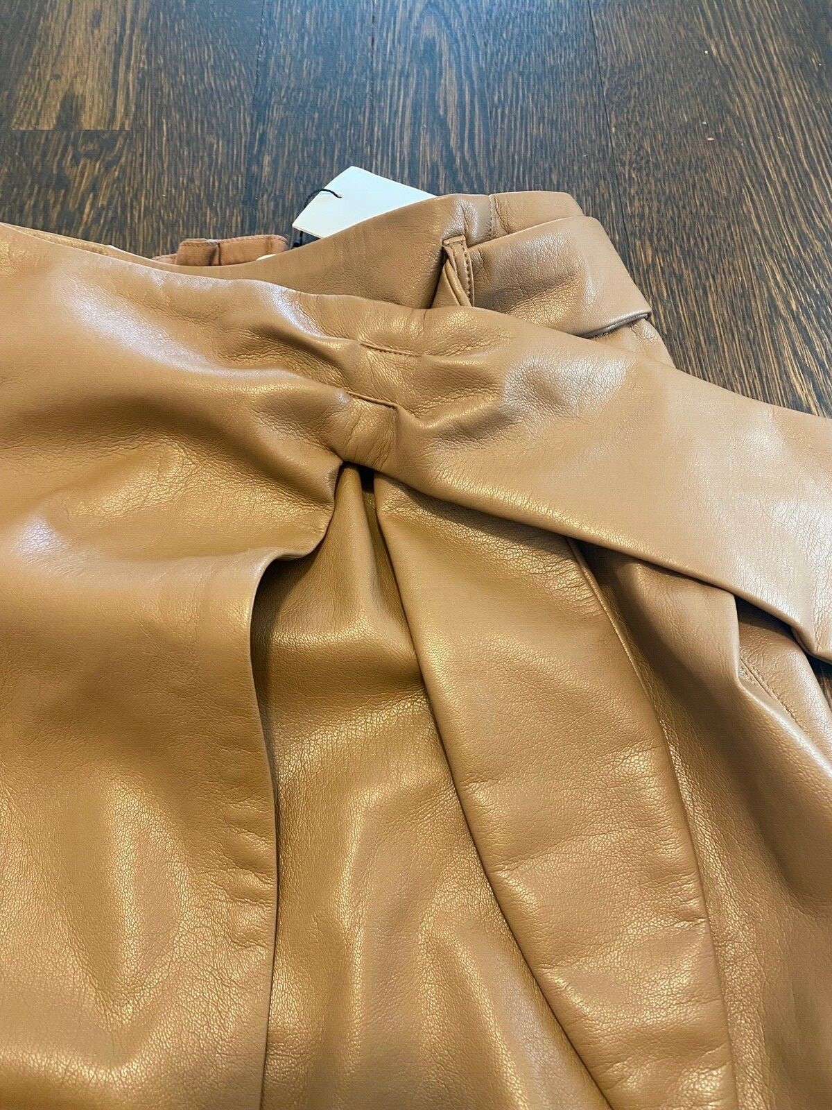 Pre-owned Nanushka Amas Faux Leather Skirt Brown Sz M $400