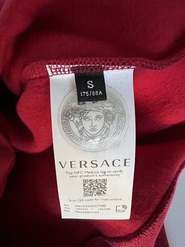 Pre-owned Versace $1150  Medusa Baroque Print Sweatshirt With Hoodie Red S 1003253