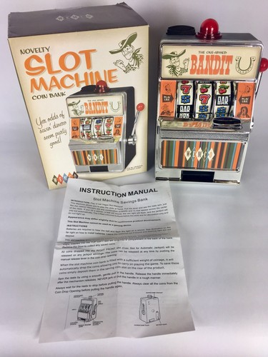 Wemco Novelty Slot Machine Tabletop Coin Bank New in Open Box