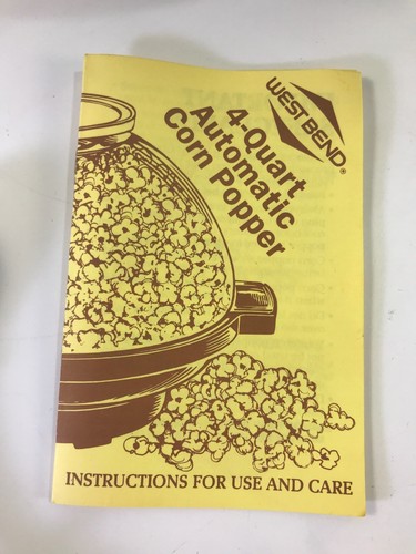 West Bend BUTTER-MATIC II 4 Qt Popcorn Corn Popper 82204 Buttermatic