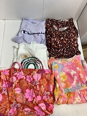 Girls 5 Piece Spring Summer Clothes Lot Size Medium 8 - 10 Shirts Dresses