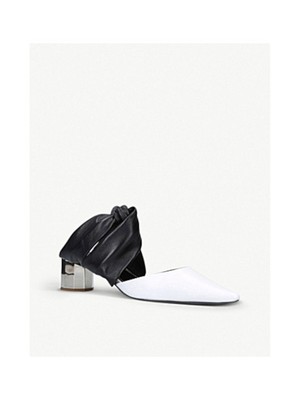

PROENZA SCHOULER Женские белые кожаные шлепанцы с ягненком без шнуровки на каблуке, Белый, PS33040A