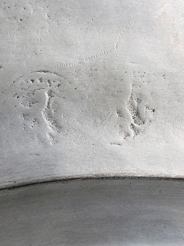 Large 17th C Colonial Antique Pewter Charger 18 1/4