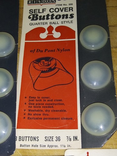 Vintage Self Covering Buttons Risdon Quarter Ball Style Assorted Sizes
