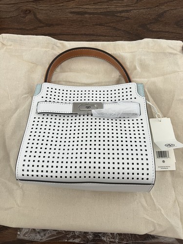 Tory Burch Lee Radziwill Petite Perforated Double Top-Handle