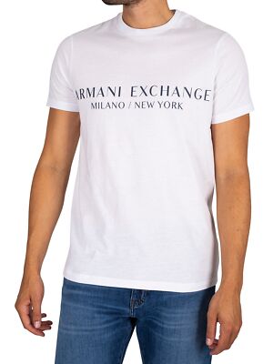 Мужская футболка с принтом Armani Exchange, цвет белый