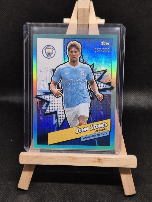 Topps Manchester City 23/24 Fan Set 2023/2024 Manh-5 John Stones 80/399 Aqua