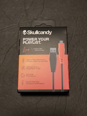 Skullcandy Line Charging Cable USB A to Micro-USB Connector Works on Android 4ft