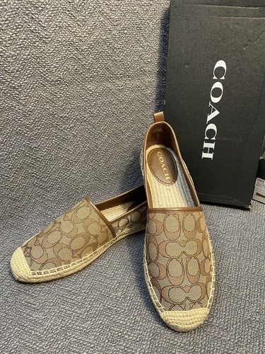 COACH CODI Espadrille In Signature Jacquard Khaki/Saddleback COACH CODI Espadrille In Signature Jacquard Khaki/Saddleback