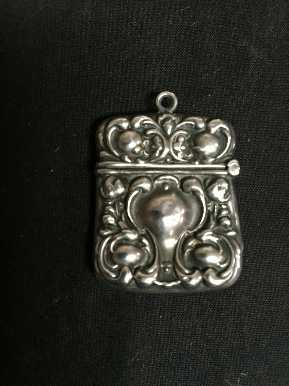Vintage Victorian Sterling Silver Stamp Case Pendant