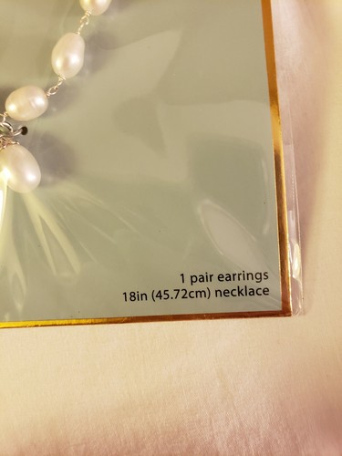 NIP Eliza & Jane Drop Pearl Earrings With Coordinating Necklace Great For...