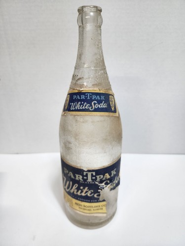 アンティーク　サイン　プレート　看板　ソーダ　Par-T-Pak アメリカ　レア Vintage Par-T-Pak White Soda Glass Bottle 32 Fluid Ounces