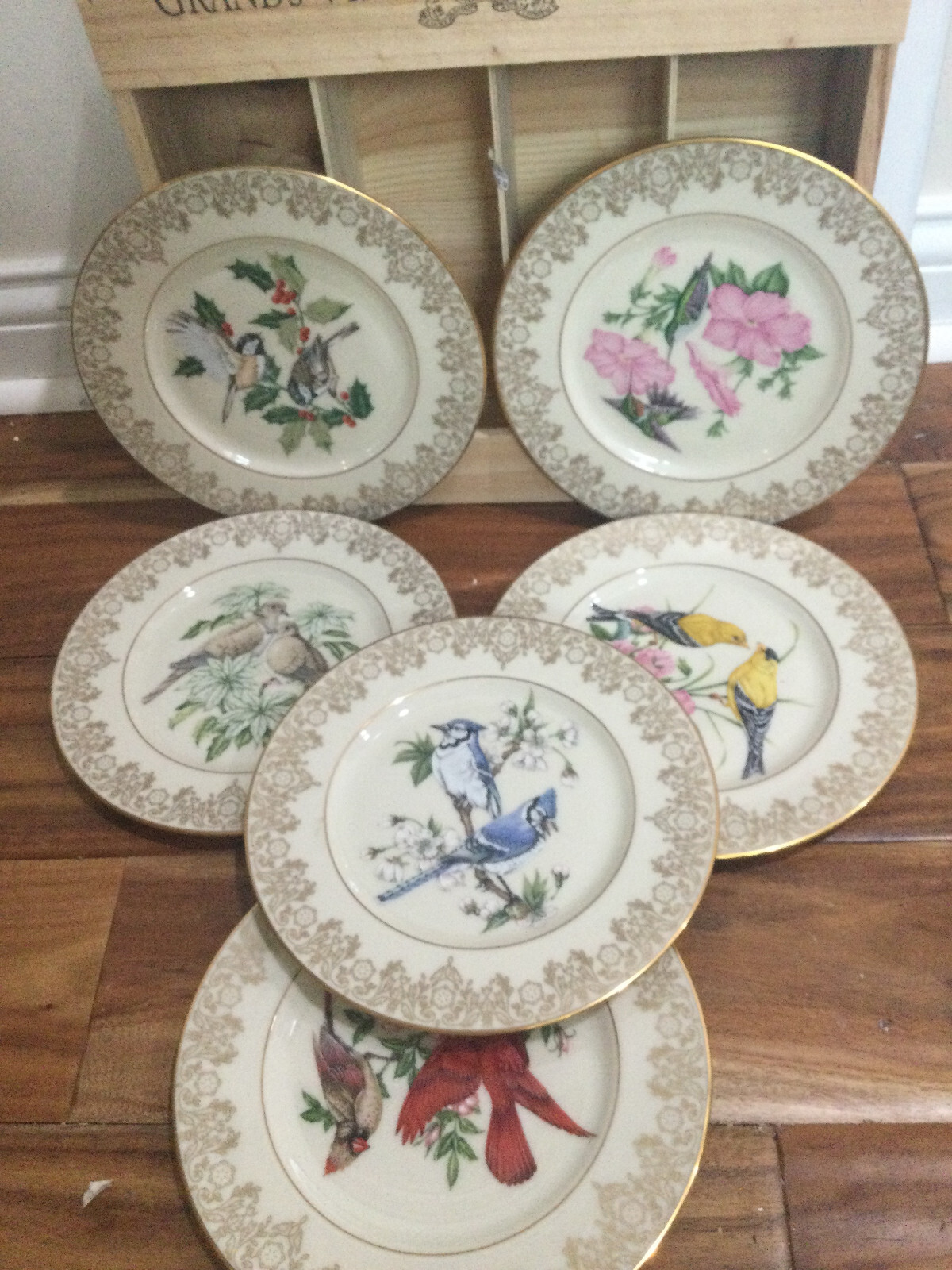 レノックスLENOXフルーツポート The LENOX Garden Bird Plate Collection – Complete Set of SIX