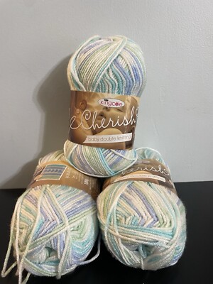 King Cole CHERISH DK Yarn 3 Skeins 100g Ea. - Color 3508  PEPPERMINT  