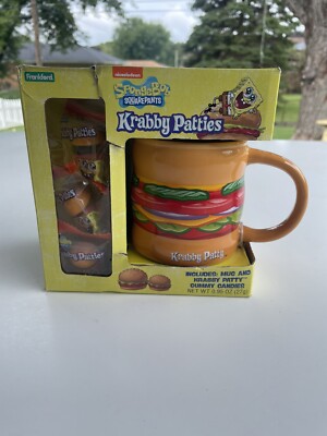 NEW Sponge Bob Square Pants Krabby Patties Mug Candy Gift Set Nickelodeon