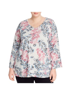 

CUPIO BLUSH Женский свитер с длинным рукавом и V-образным вырезом для работы Plus, Розовый