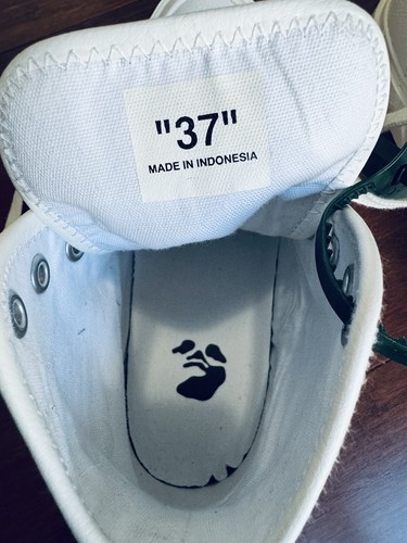 Pre-owned Off-white Final  Women High Vulcanized Logo-appliquéd Leather Sneakers Eu37 Us 7