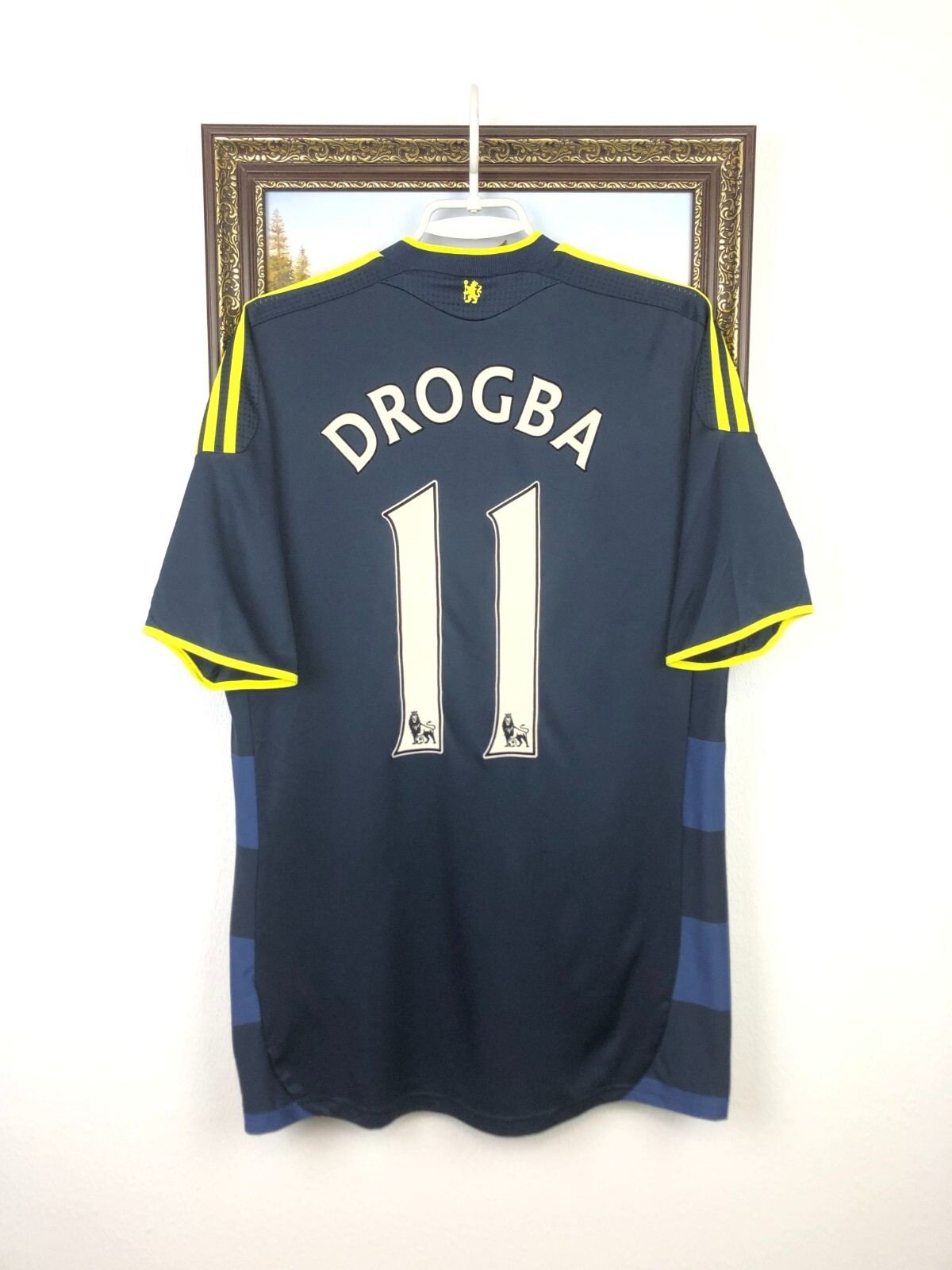 Chelsea Away football shirt 2009 Soccer #11 Drogba Adidas