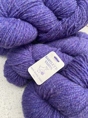Bartlett Yarn 100% Wool Lot of 4 Skeins 2 ply Lupine Heather Purple 253 4 Oz