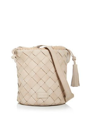 

CALAJADE Женская бежевая кожаная регулируемая съемная сумка-мешок с одним ремешком, Бежевый, 80063362B86USIM