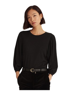 

Женский черный топ с круглым вырезом RALPH LAUREN