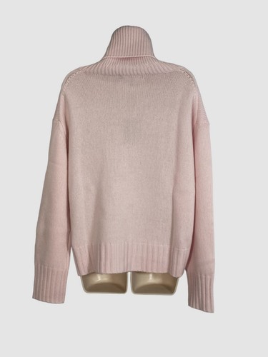 Pre-owned Lisa Yang $730  Women Pink Roll-neck Cashmere Knit Pullover Sweater Size 2