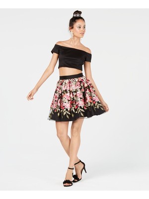 

TRIXXI Женский черный укороченный топ с короткими рукавами Топ для вечеринок для юниоров Размер