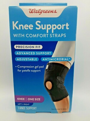 Walgreens ~Knee Support w/ Comfort Straps  ~1 Size ~Fits Left Or Right