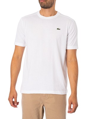 

Мужская спортивная футболка с вышитым логотипом Lacoste, белая, Белый, TH7618-00-001