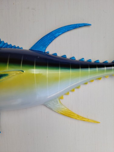 Blue Fin Tuna Hand Painted 28" Replica Wall Mount Sculpture Game Fishing Bluefin