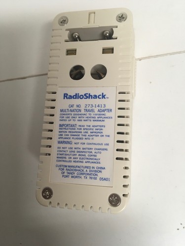 Radio Shack 1600-Watt Foreign Travel Voltage Converter Adapter 273-1413