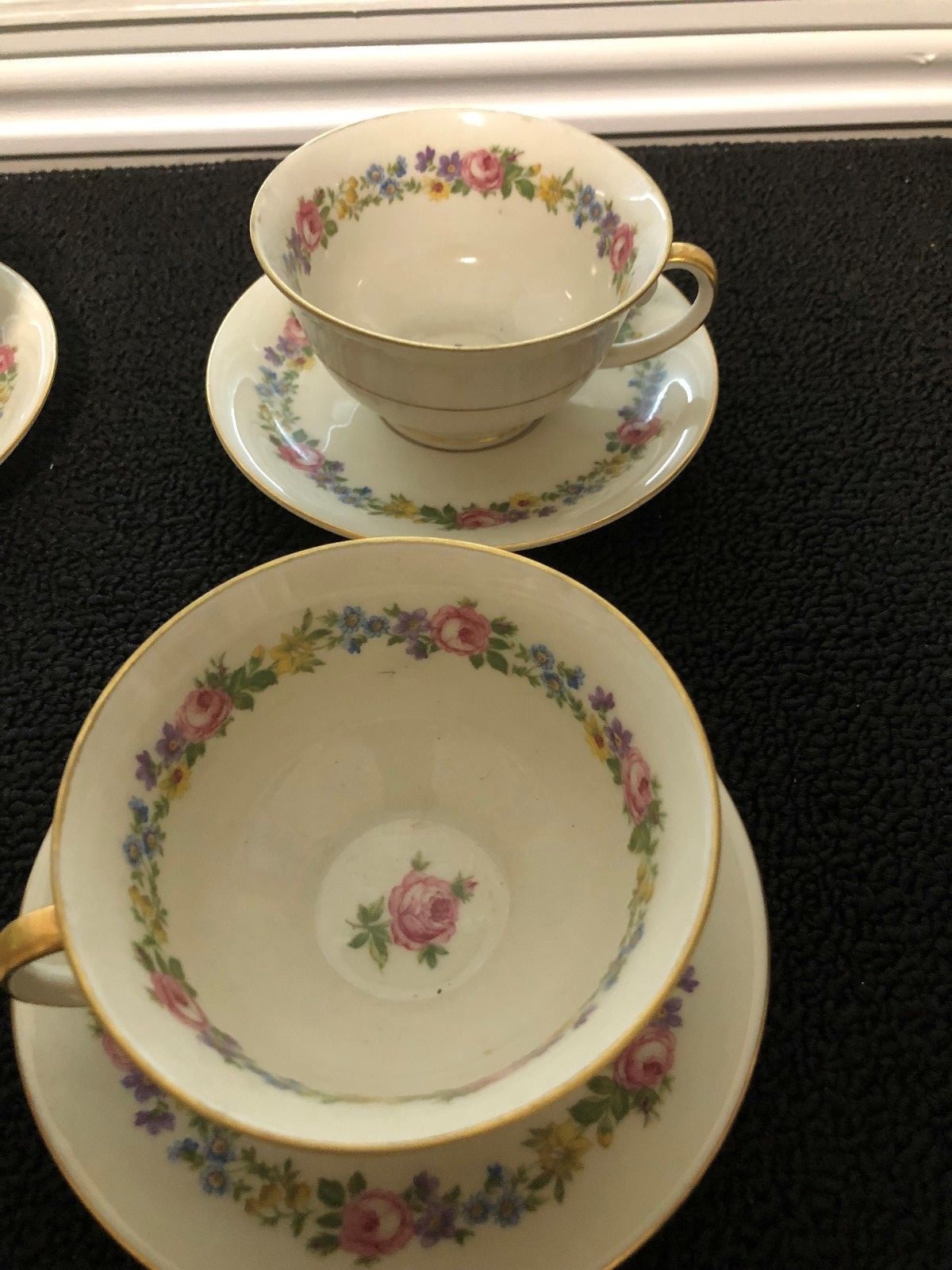 Czechoslovakia China Design # 23458  set of cups & saucers pre-owned