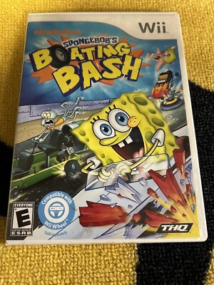 SpongeBob's Boating Bash (Nintendo Wii, 2010) Complete TESTED!