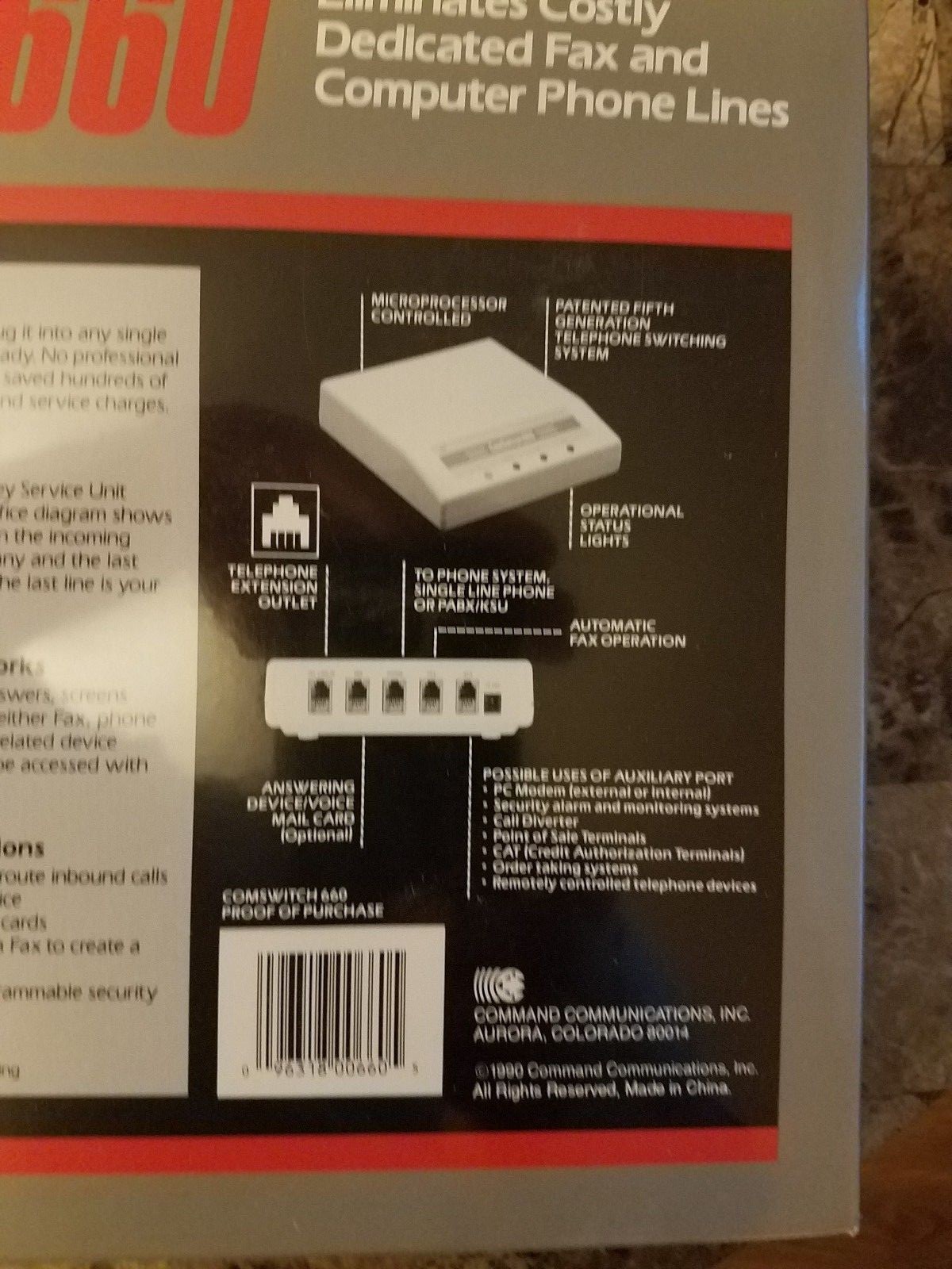 ComSwitch 660 Command Communications, 4 Port Sharing From 1 Single Phone Line!