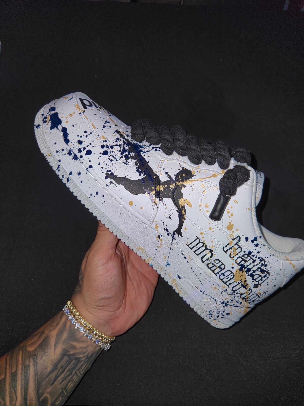 Pre-owned Nike Air Force 1 Custom / Real Madrid Af1 In Black