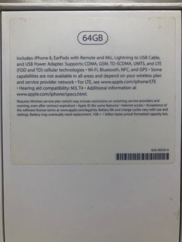 Apple iPhone 6-64GB, Space Gray, EMPTY BOX Only (No phone).