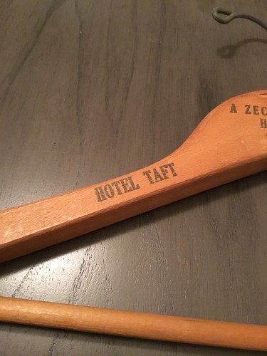 Vintage Wood Clothes Hanger Hotel Taft Zeckendorf Hotel New York City 44/STM
