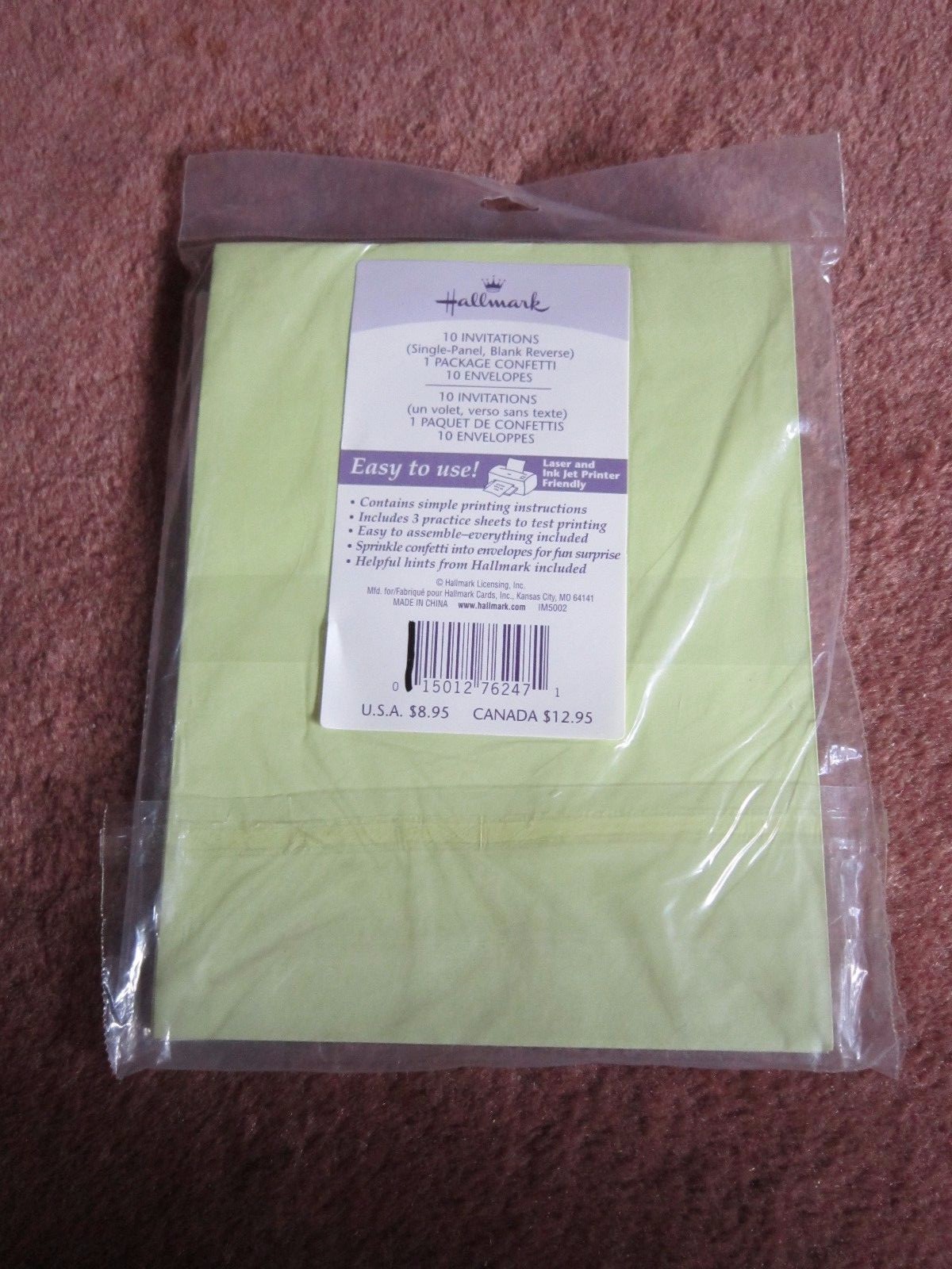 Hallmark Invitations Single Panel blank printable w/ Confetti Celebration 40 pc