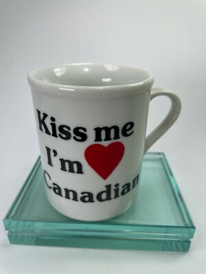 Kiss Me I'm Canadian Coffee Mug LOVE By Papel Kiss Me Made USA Tea Cup C6