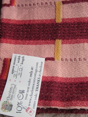 Atomic Retro 50s Diner MCM Chenille Stripes Vtg Woven Bedspread Fabric Piece