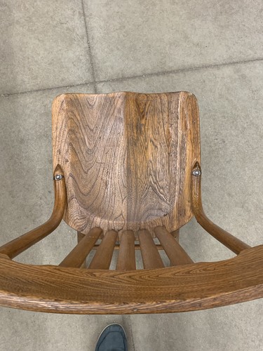 Vintage Wood Chair Kitchen Table Chair Wooden Seat Dowel Antique