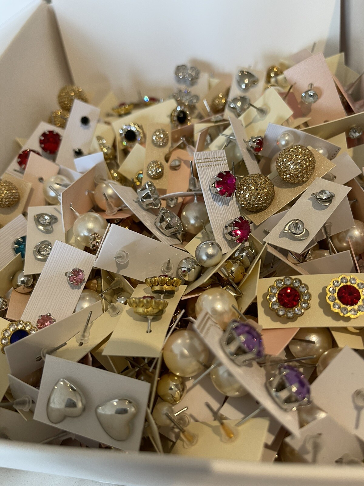 Wholesale Lot of 50 Pairs of Assorted Stud Earrings New Bling Glam