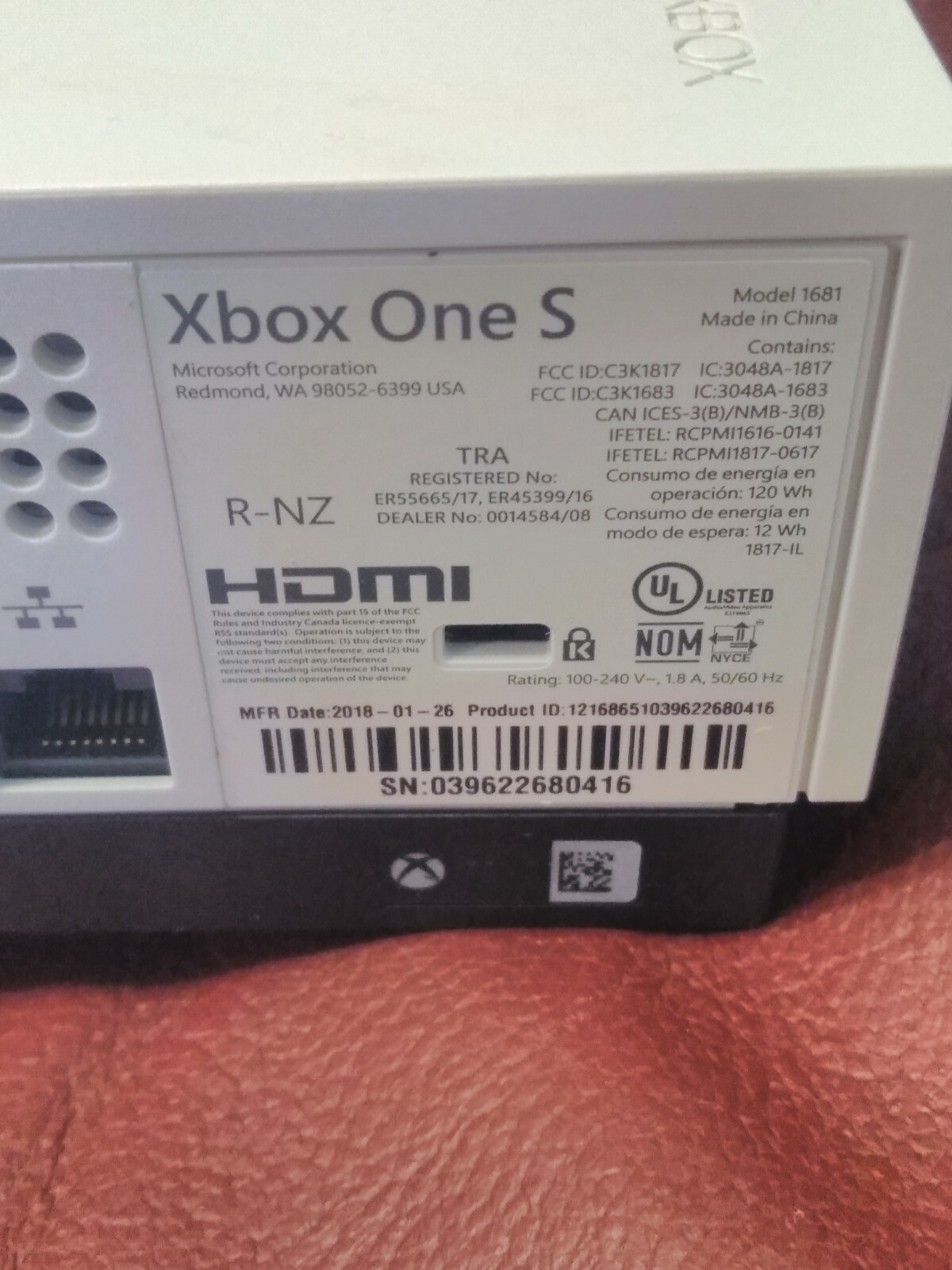 Microsoft Xbox One S 1TB White Console with extras (barley used)